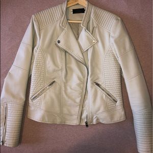 Cream Coloured Faux Leather Jacket